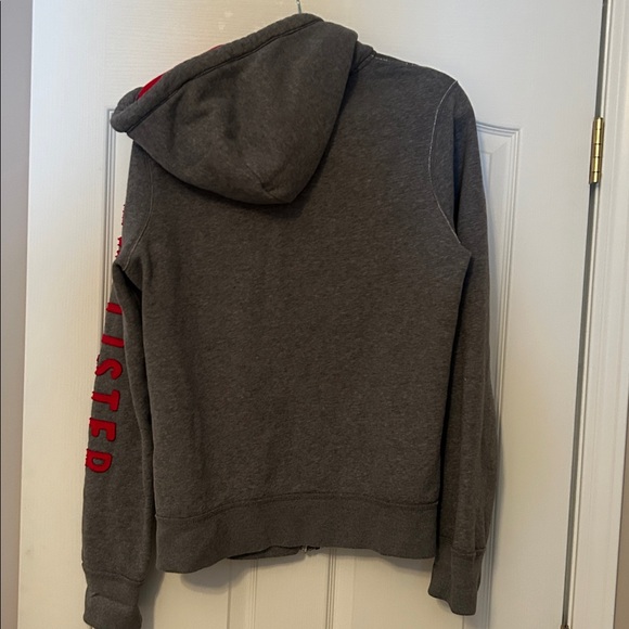 Hollister Charcoal Fleece Lined Jacket with Crimson Emblem size L - Picture 3 of 5